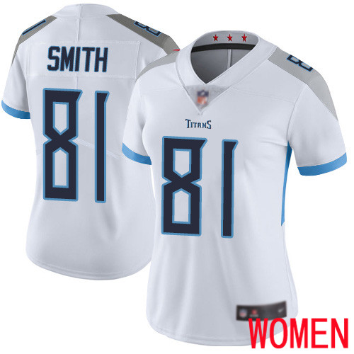 Tennessee Titans Limited White Women Jonnu Smith Road Jersey NFL Football #81 Vapor Untouchable